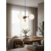Black pendant chandelier with a white shade and the option of regulation foto11