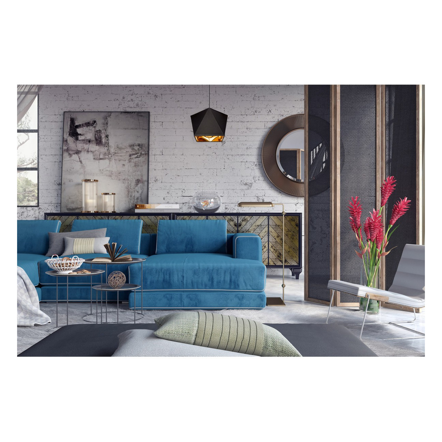 Závěsné svítidlo na kabelu s textilním stínidlem. LH010 "DIAMOND GOLD" foto5