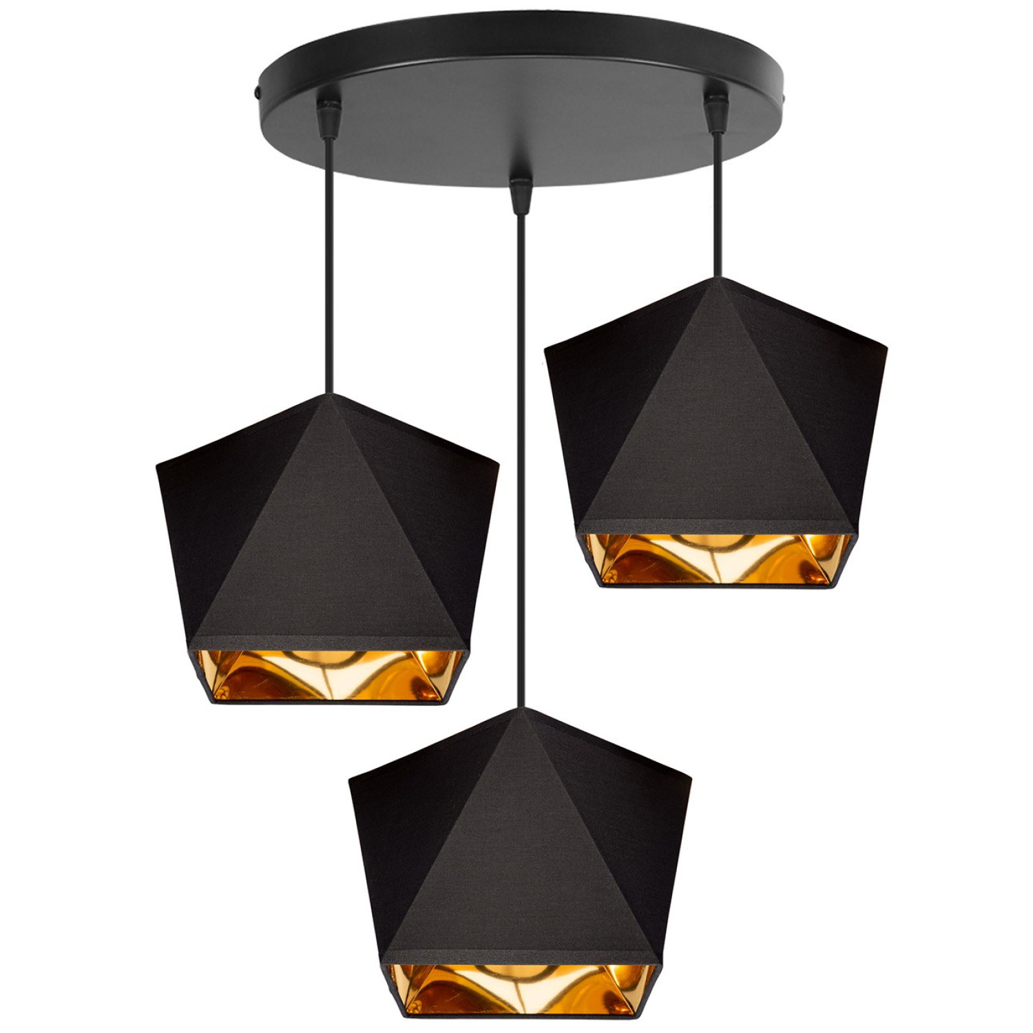 Modern pendant luminaire on a wire LH024 "DIAMOND GOLD" foto2