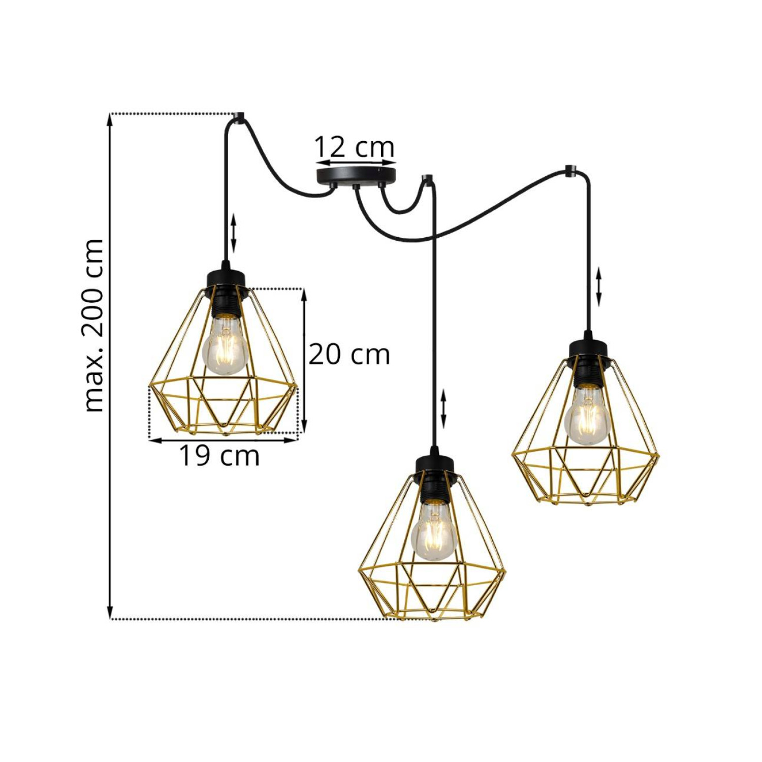 ELEGANT PENDANT LAMP LH026 SPIDER NUVOLA GOLD GOLD METAL SHADE foto3