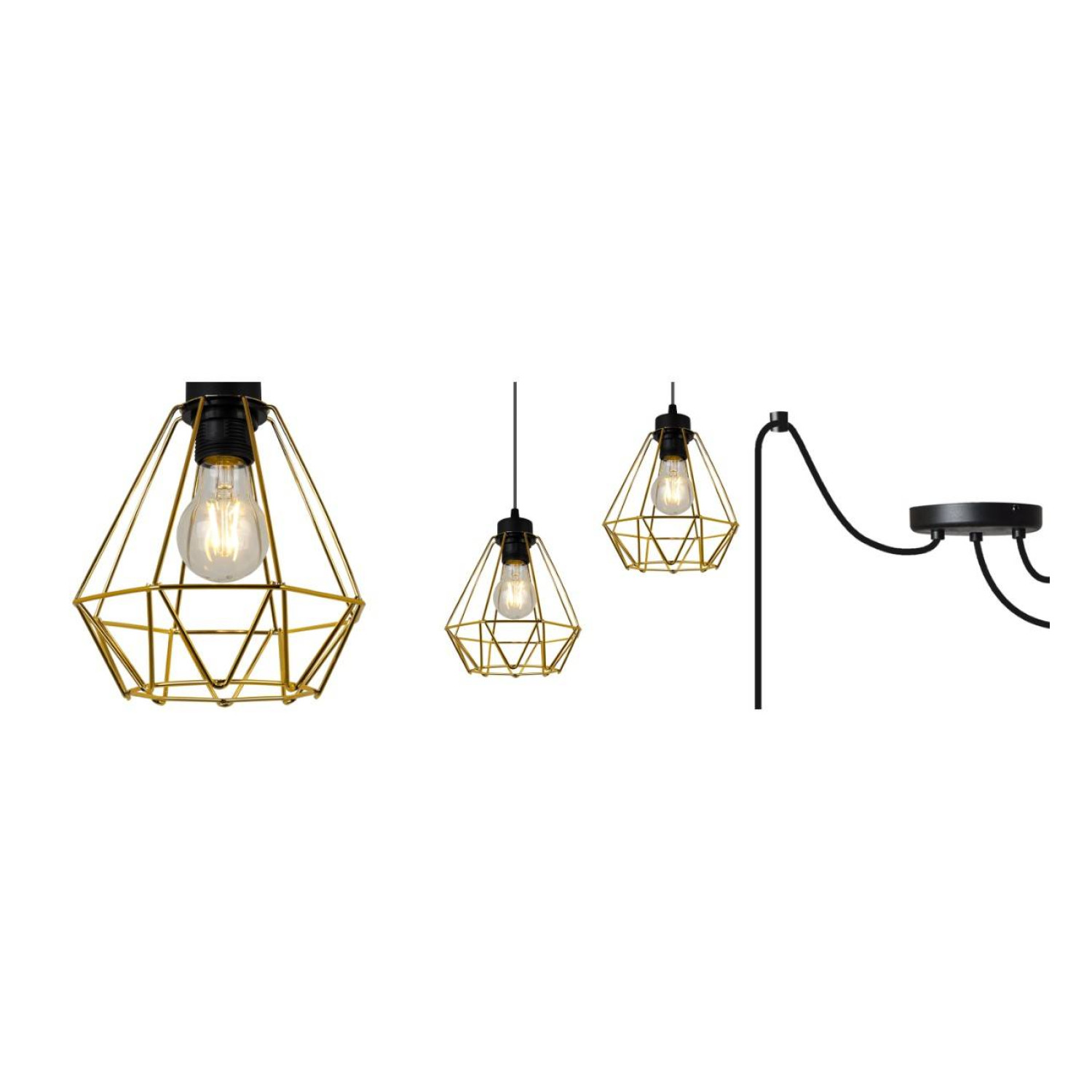 ELEGANT PENDANT LAMP LH026 SPIDER NUVOLA GOLD GOLD METAL SHADE foto2