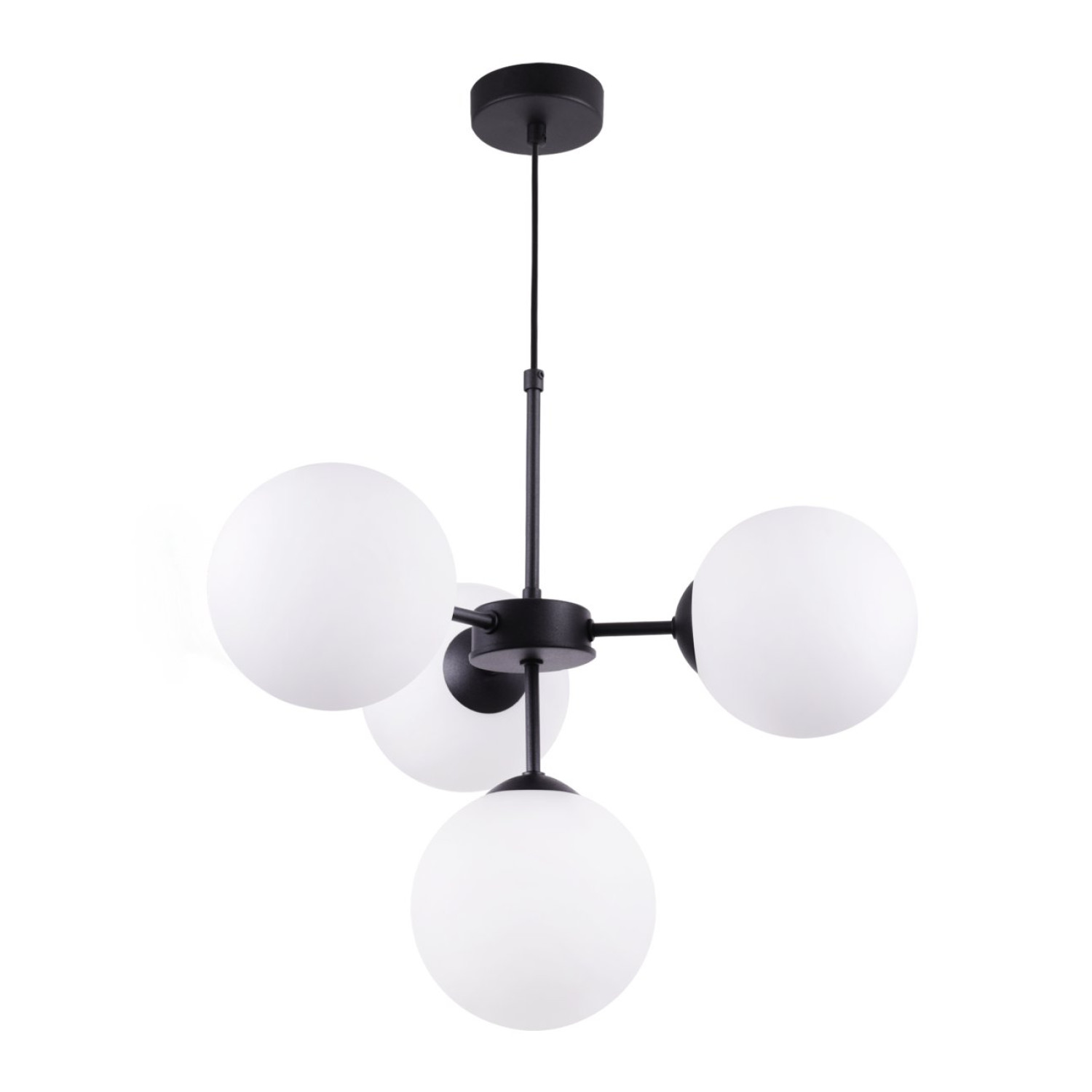 Černý závěsný lustr se stínidlem v bílé barvě a možností regulace " IMPERIA"