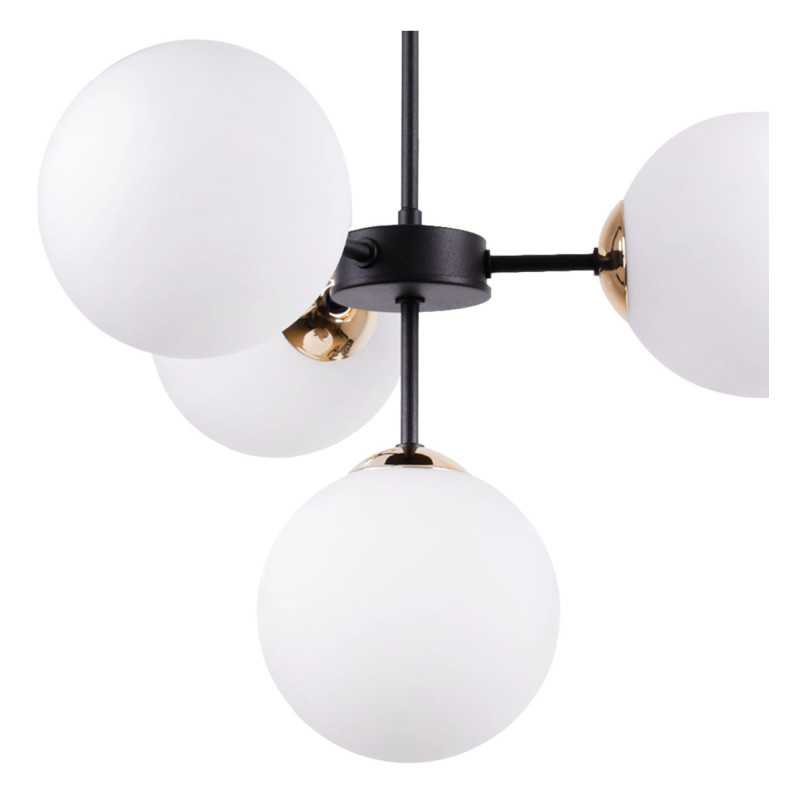 Black pendant lamp with a white shade and the option of regulation foto4