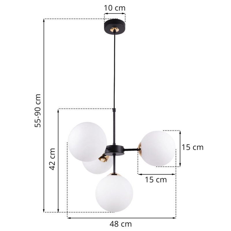Black pendant lamp with a white shade and the option of regulation foto6