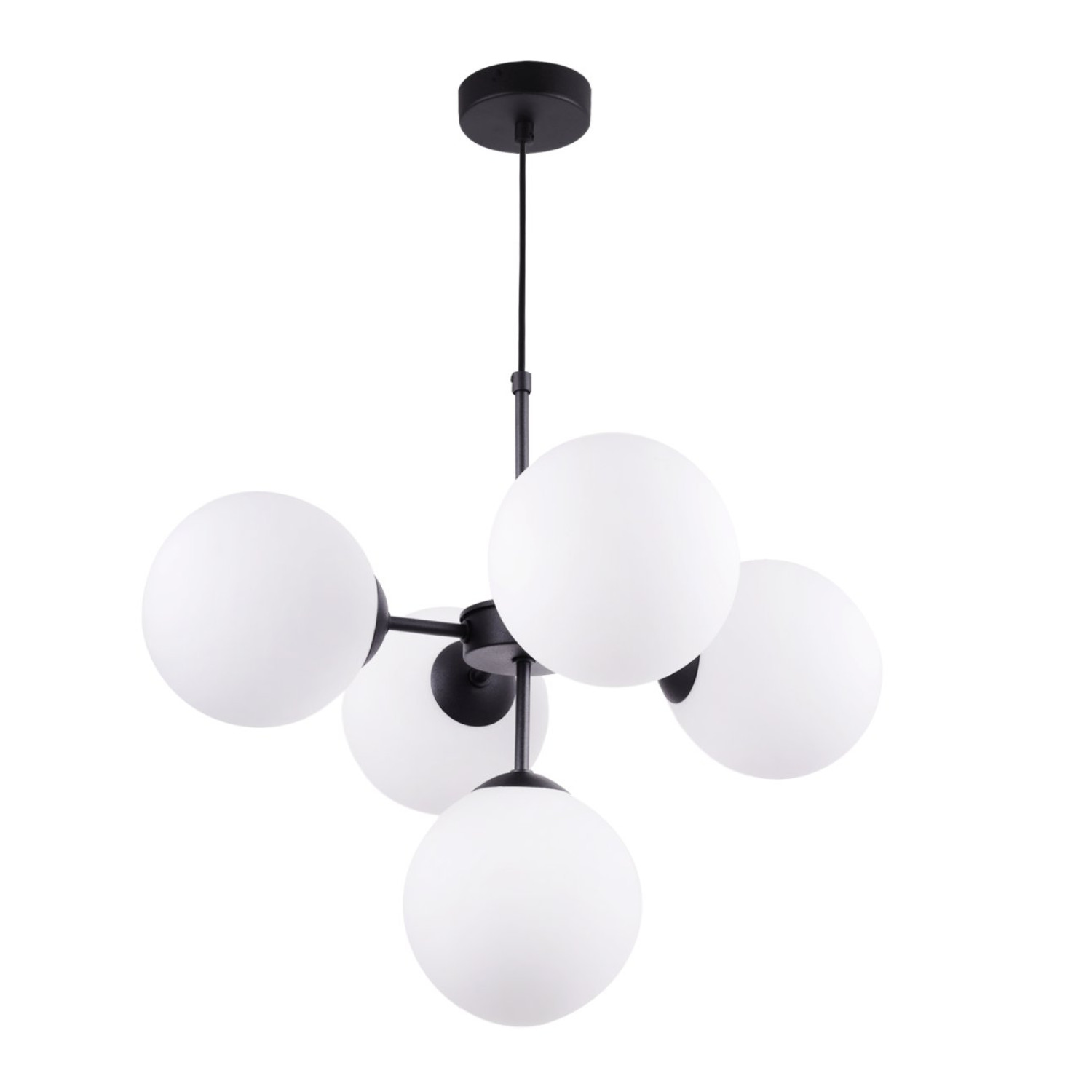 Stropní lampa s regulací v černém provedení, bílé stínidlo - stručný a elegantní "IMPERIA"