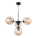 Black Adjustable Ceiling Lamp with 4 Honey Transparent Blown Glass Shades foto9