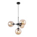 Black Adjustable Ceiling Lamp with 4 Honey Transparent Blown Glass Shades foto9