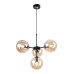 Eclipse Black & Gold Adjustable Pendant Light with 4 Honey Blown Glass Shades foto10