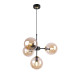 Eclipse Black & Gold Adjustable Pendant Light with 4 Honey Blown Glass Shades foto10