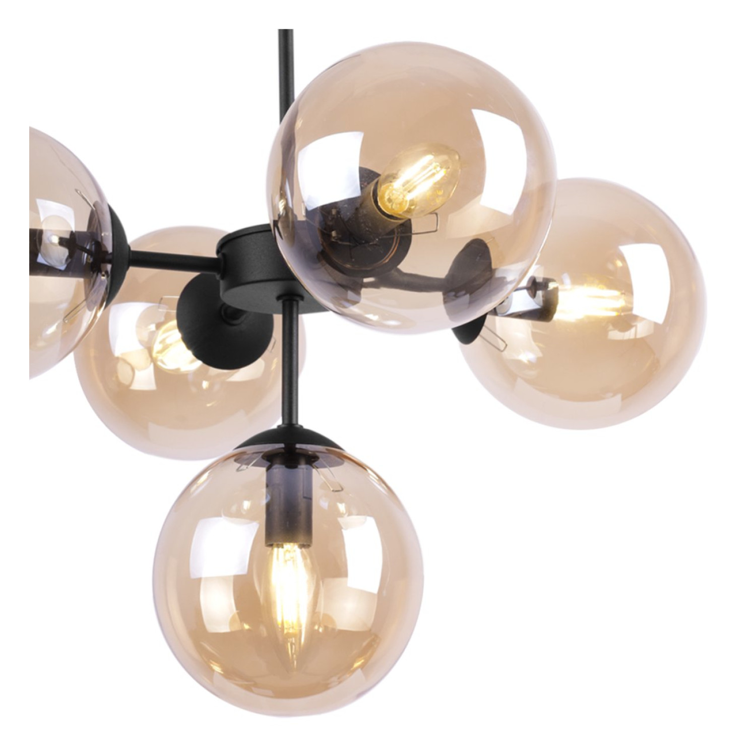 Černé světlo s regulací délky a medovými stínidly pro obývák a kancelář "IMPERIA" foto4