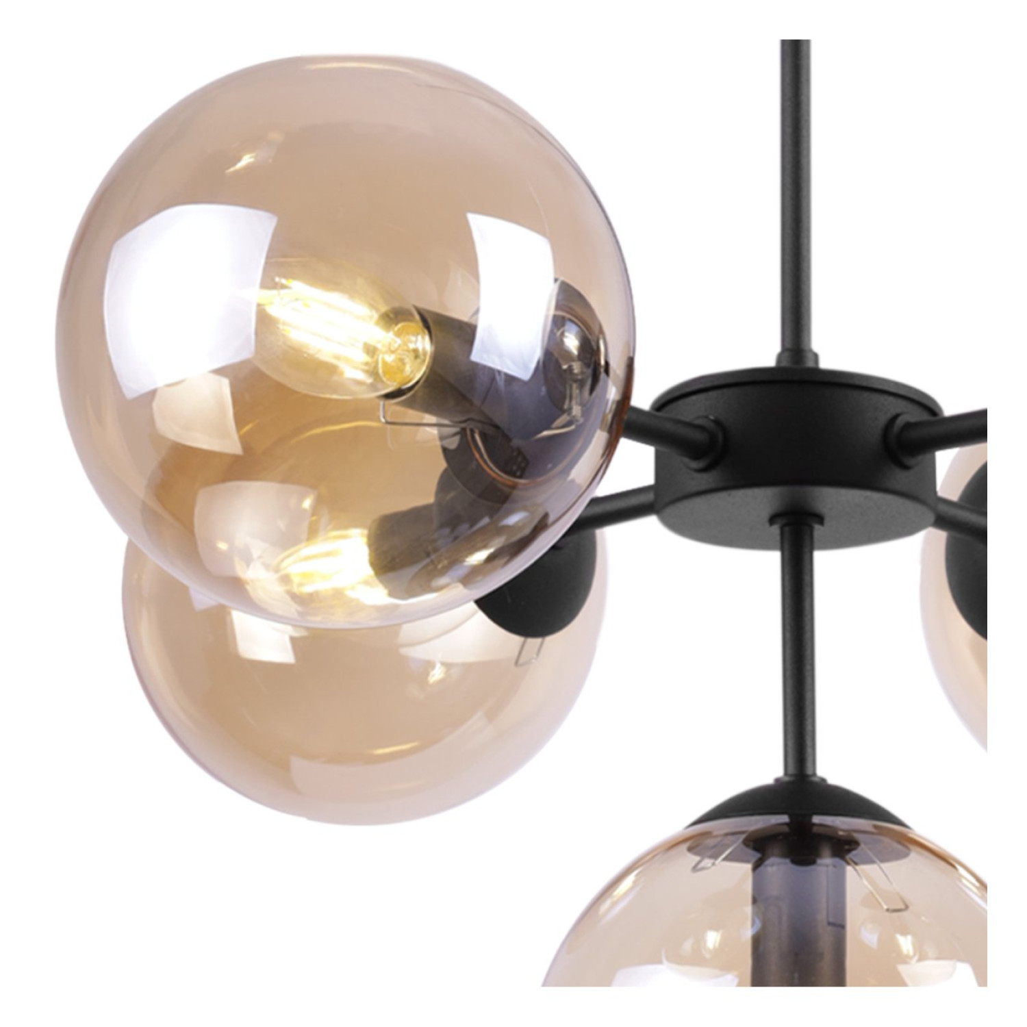 Černé světlo s regulací délky a medovými stínidly pro obývák a kancelář "IMPERIA" foto6