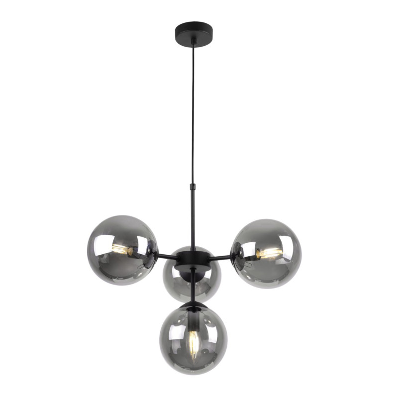 Black Pendant Light with Adjustable Length and Graphite Shades foto2