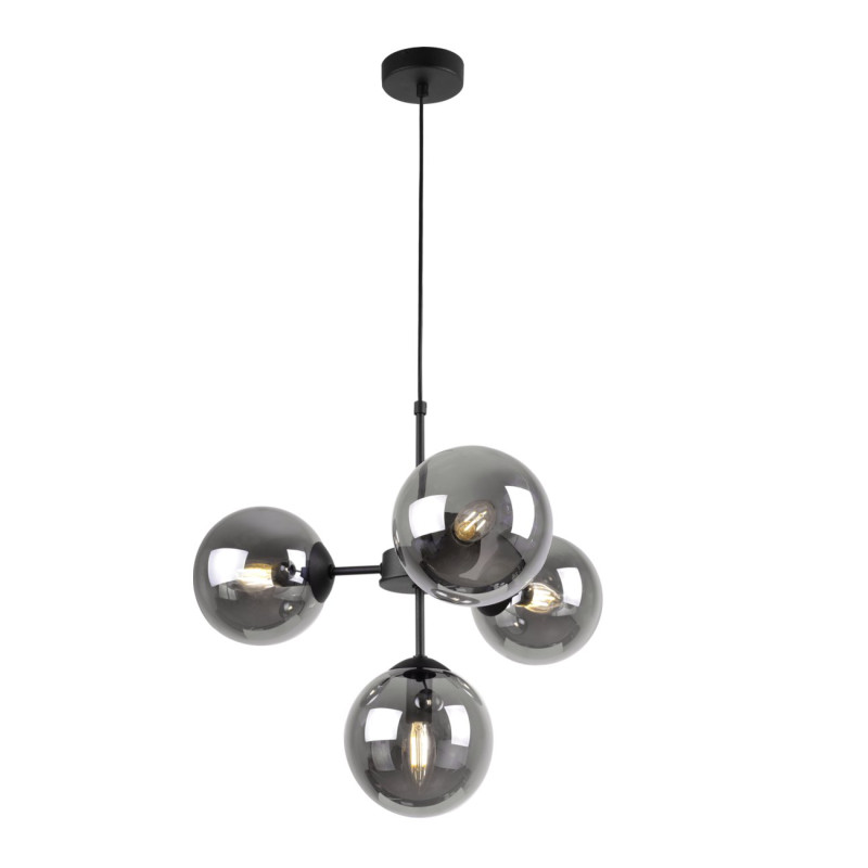 Black Pendant Light with Adjustable Length and Graphite Shades foto3