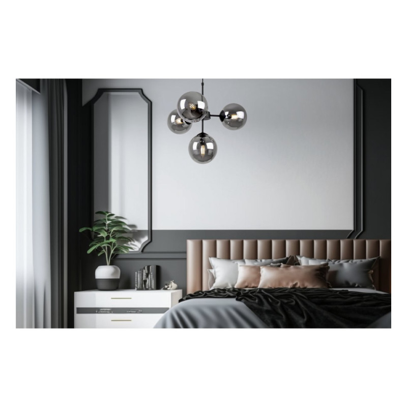 Black Pendant Light with Adjustable Length and Graphite Shades foto9