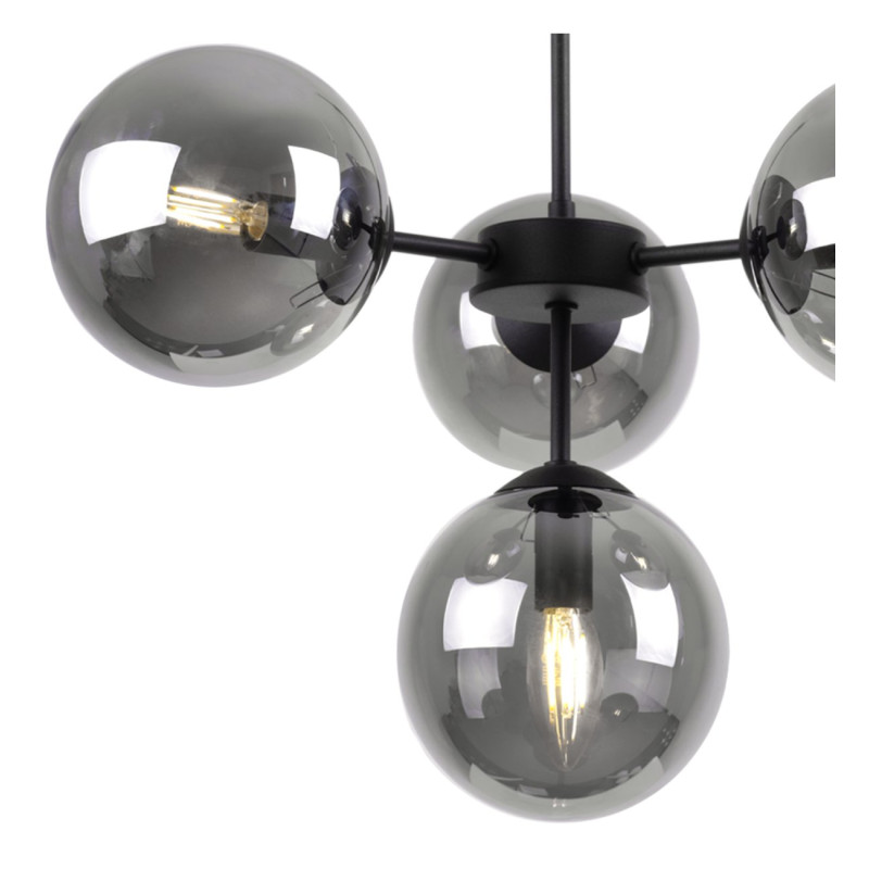 Black Pendant Light with Adjustable Length and Graphite Shades foto4