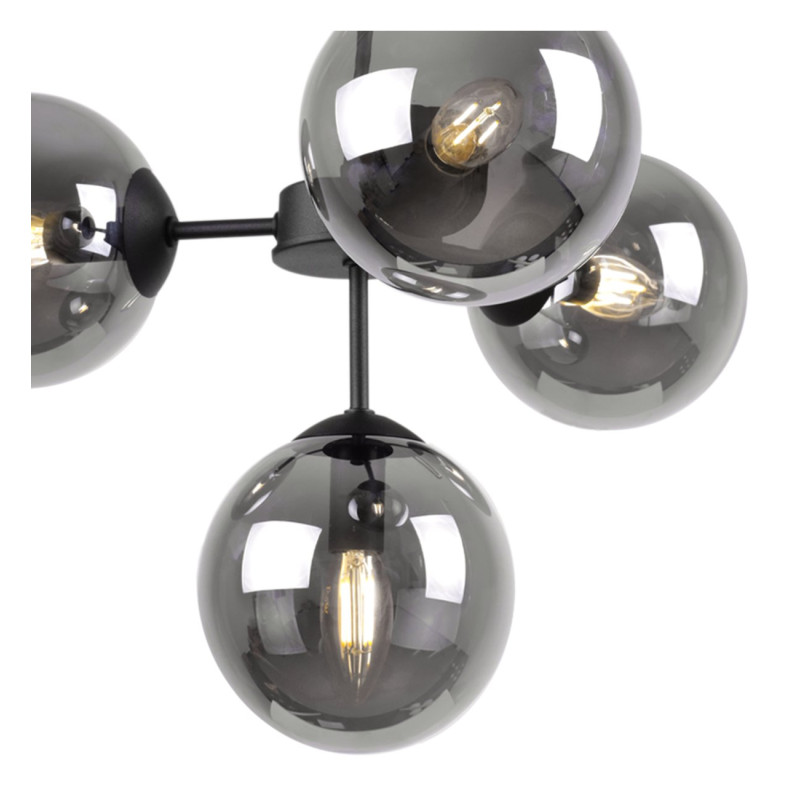 Black Pendant Light with Adjustable Length and Graphite Shades foto5