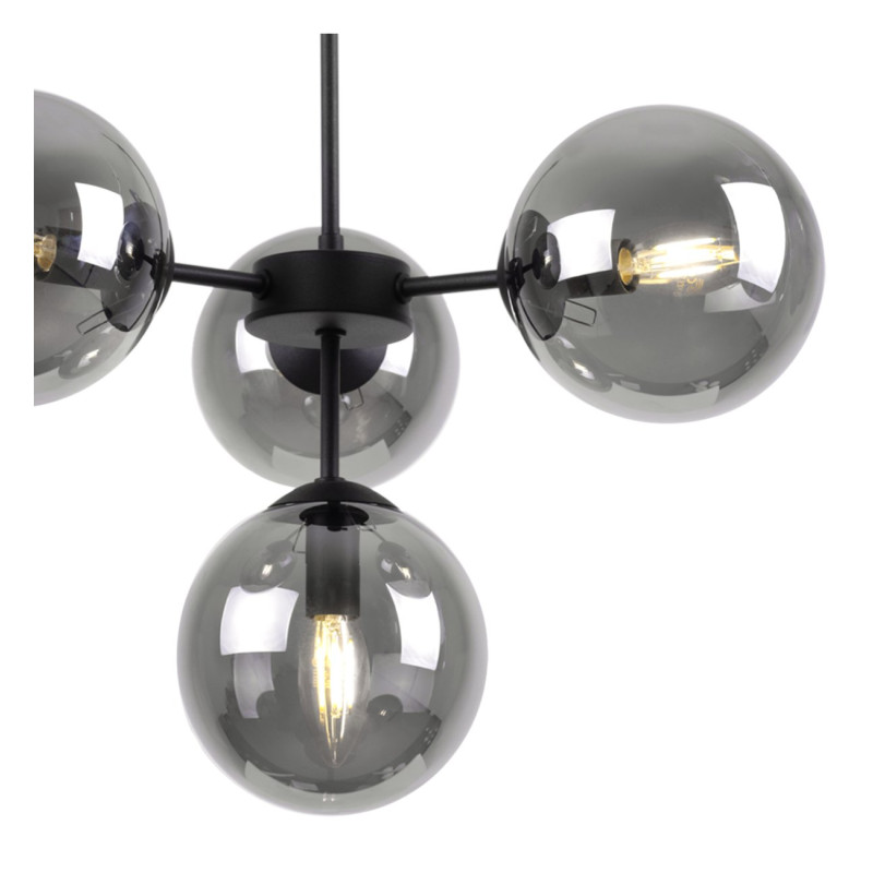Black Pendant Light with Adjustable Length and Graphite Shades foto6