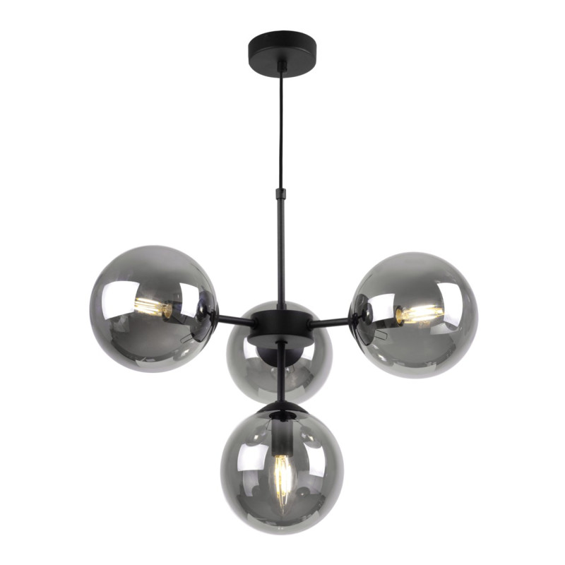 Black Pendant Light with Adjustable Length and Graphite Shades foto7