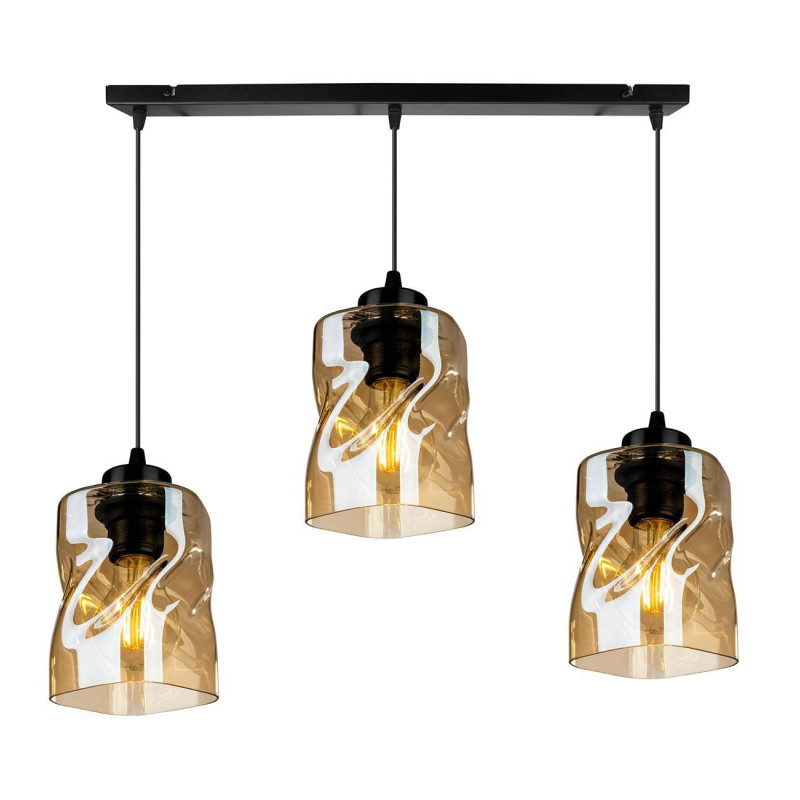 Modern pendant light on the bar with glass shades in honey color NIKI 2195/3 AMB foto2