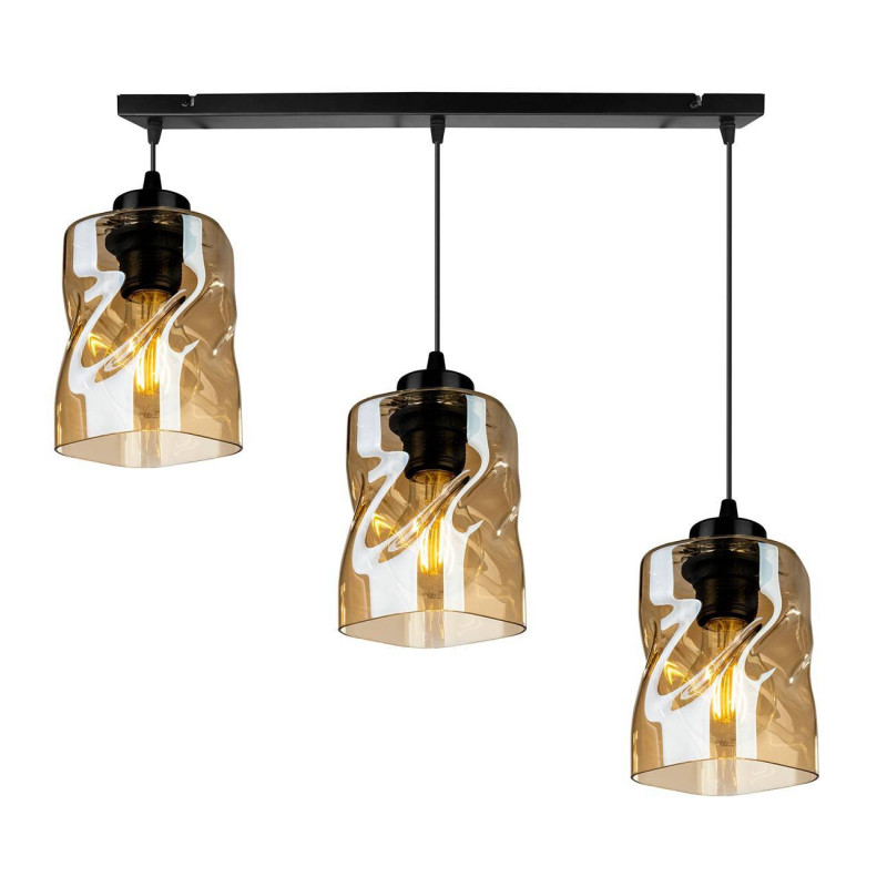 Modern pendant light on the bar with glass shades in honey color NIKI 2195/3 AMB foto3