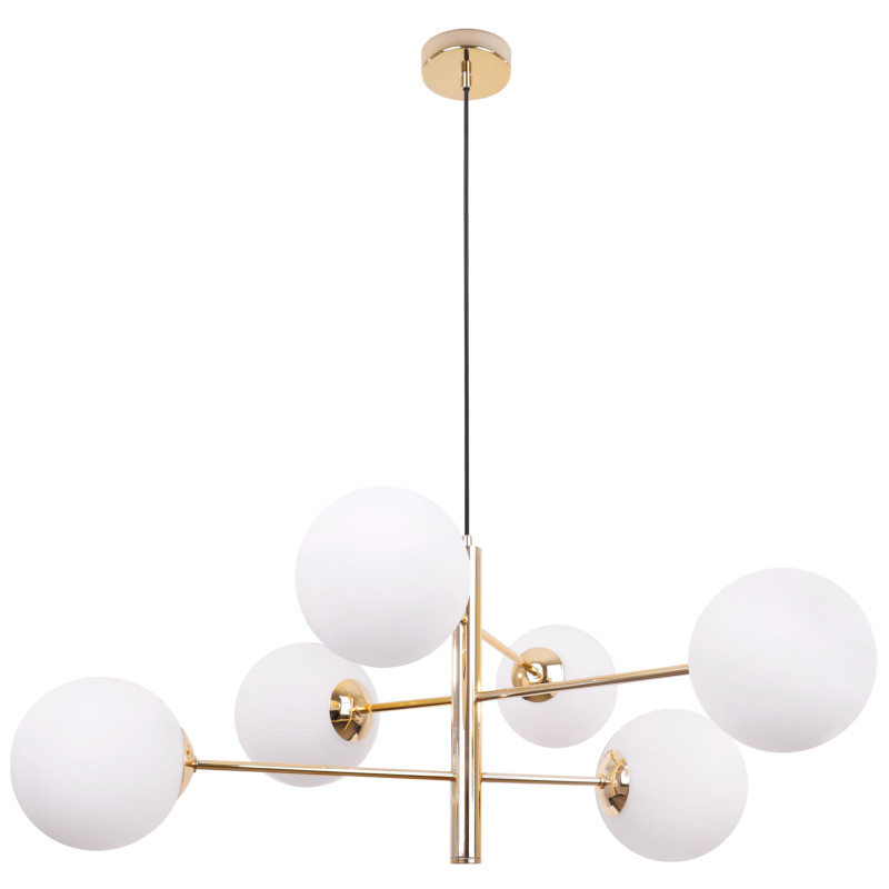 Elegant Pendant Ceiling Light with Gold Design and White Blown Shades 2535/2/Z foto2
