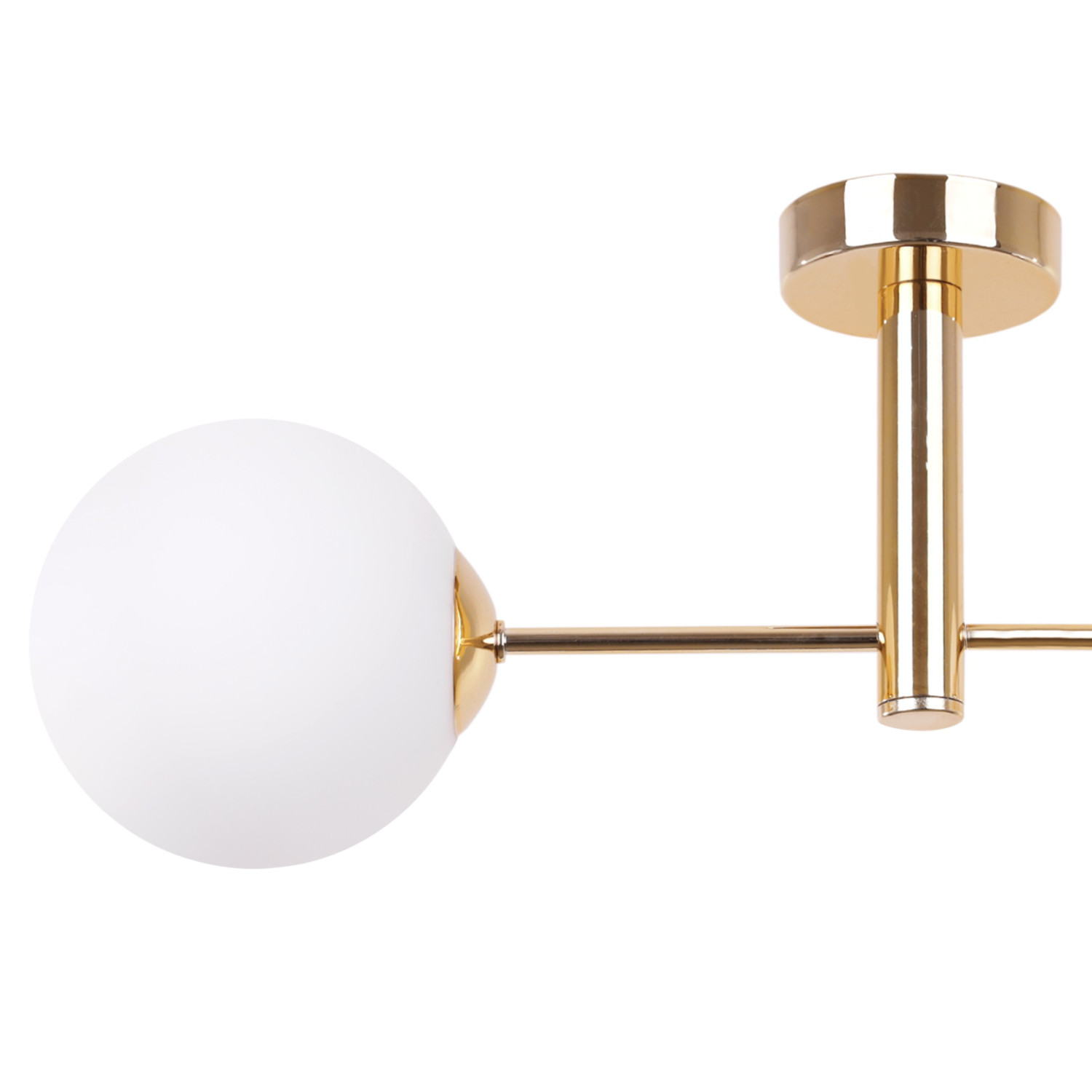 Luxusní závěsné svítidlo se šesti bílými skleněnými stínidly a zlatou konstrukcí "VICENZA" foto4