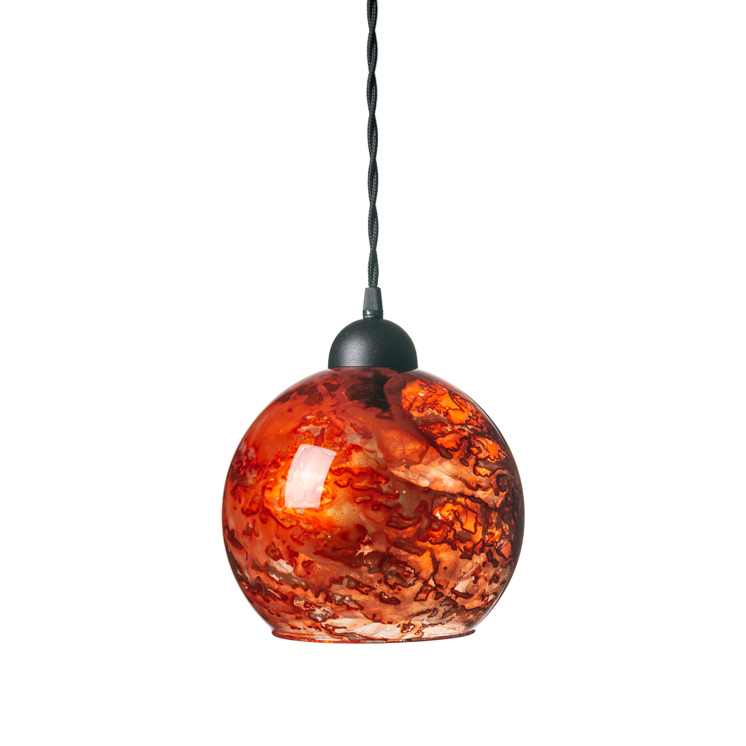 Závěsné svítidlo se stínítkem z foukaného skla v jantarové barvě 19603 "MARBLE" foto4