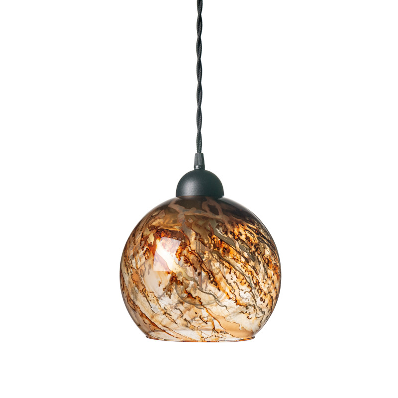 Suspended luminaire with shade made of blown glass 19603 "MARBLE" foto2
