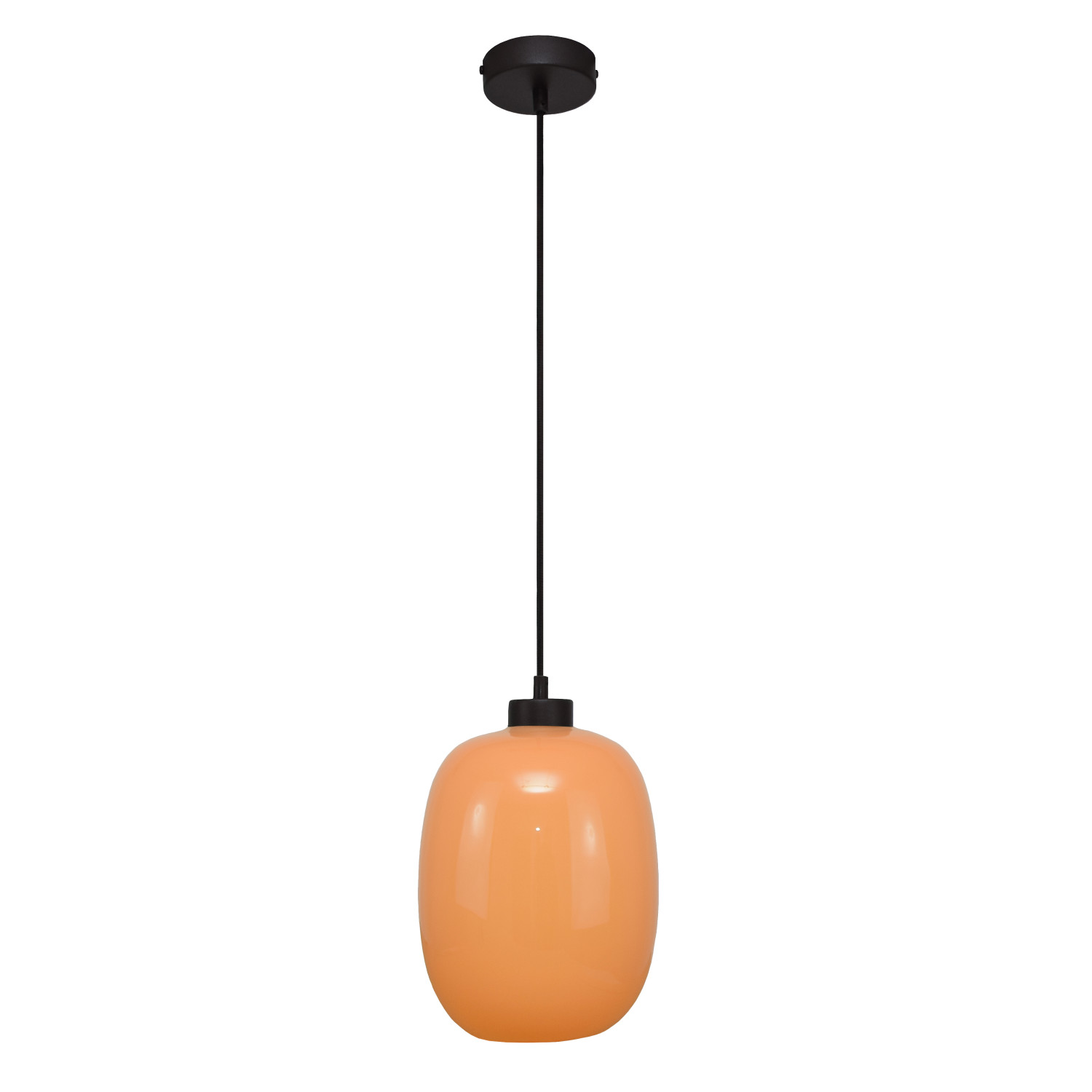 Závěsné svítidlo se stínítkem z foukaného skla v oranžové barvě 19603  "Marble "