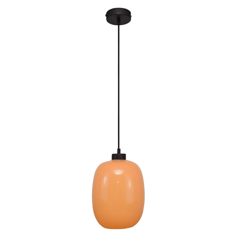 Závěsné svítidlo se stínítkem z foukaného skla v oranžové barvě 19603  "Marble "