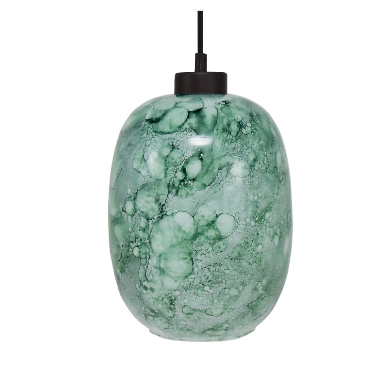 Závěsné svítidlo se stínítkem z foukaného skla v barvě zelená melanž 19603  "Marble "made in Italy foto2