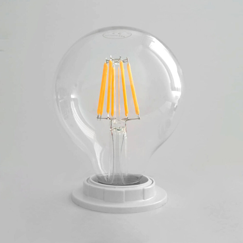 Skleněná LED žárovka ve tvarů koule  Filament Globe G80 8W E27 360° 2700K (750 lumen) foto2