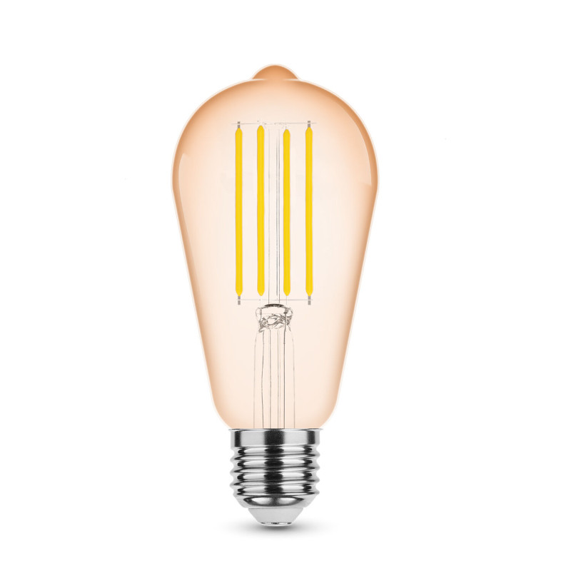 LED Filament vintage skleněná žárovka v barvě Amber ST64 4W E27 320° 1800K (300 lumen) dimmable foto2