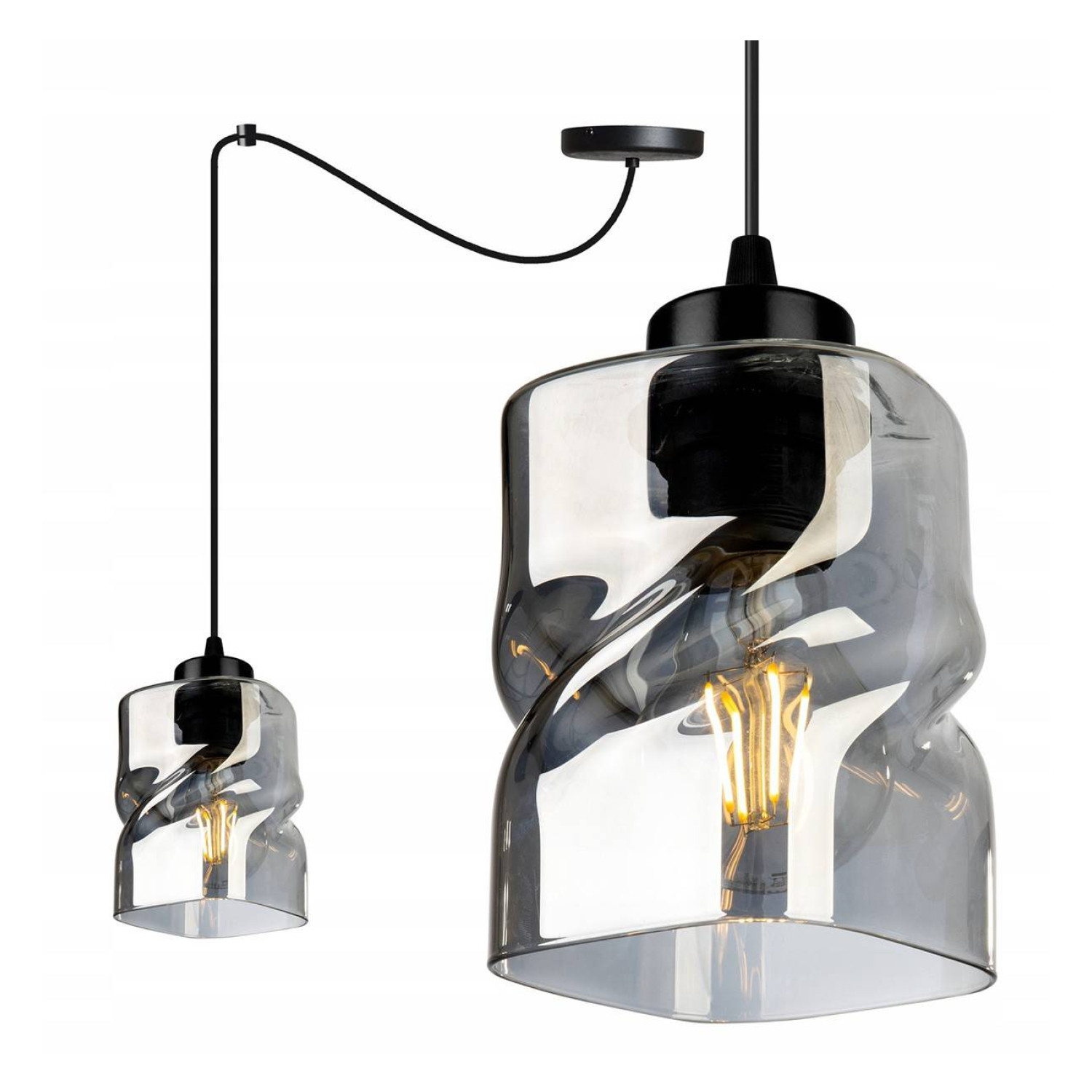 Modern pendant luminaire with glass shade SPIDER NIKI 2195/1 foto2