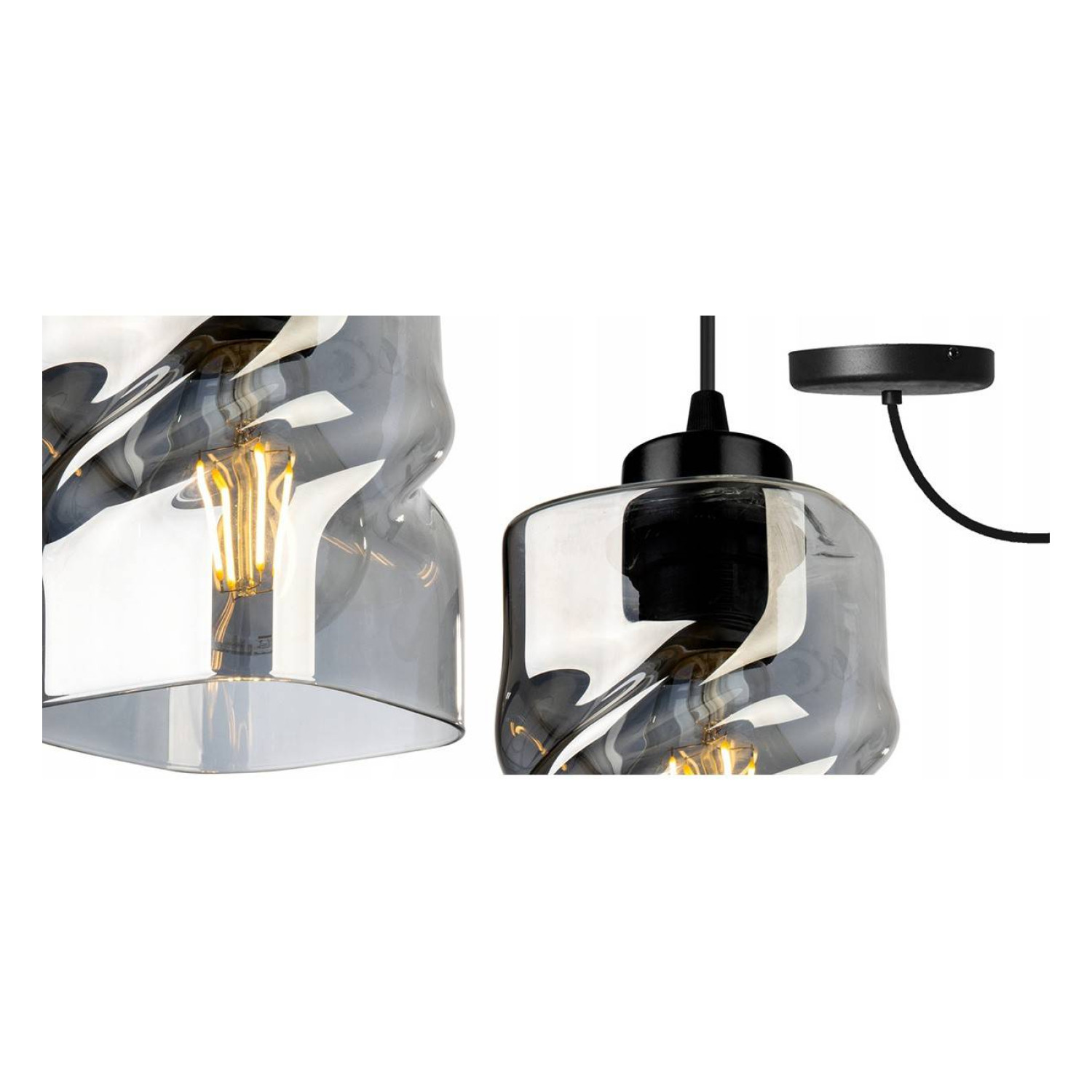 Modern pendant luminaire with glass shade SPIDER NIKI 2195/1 foto3