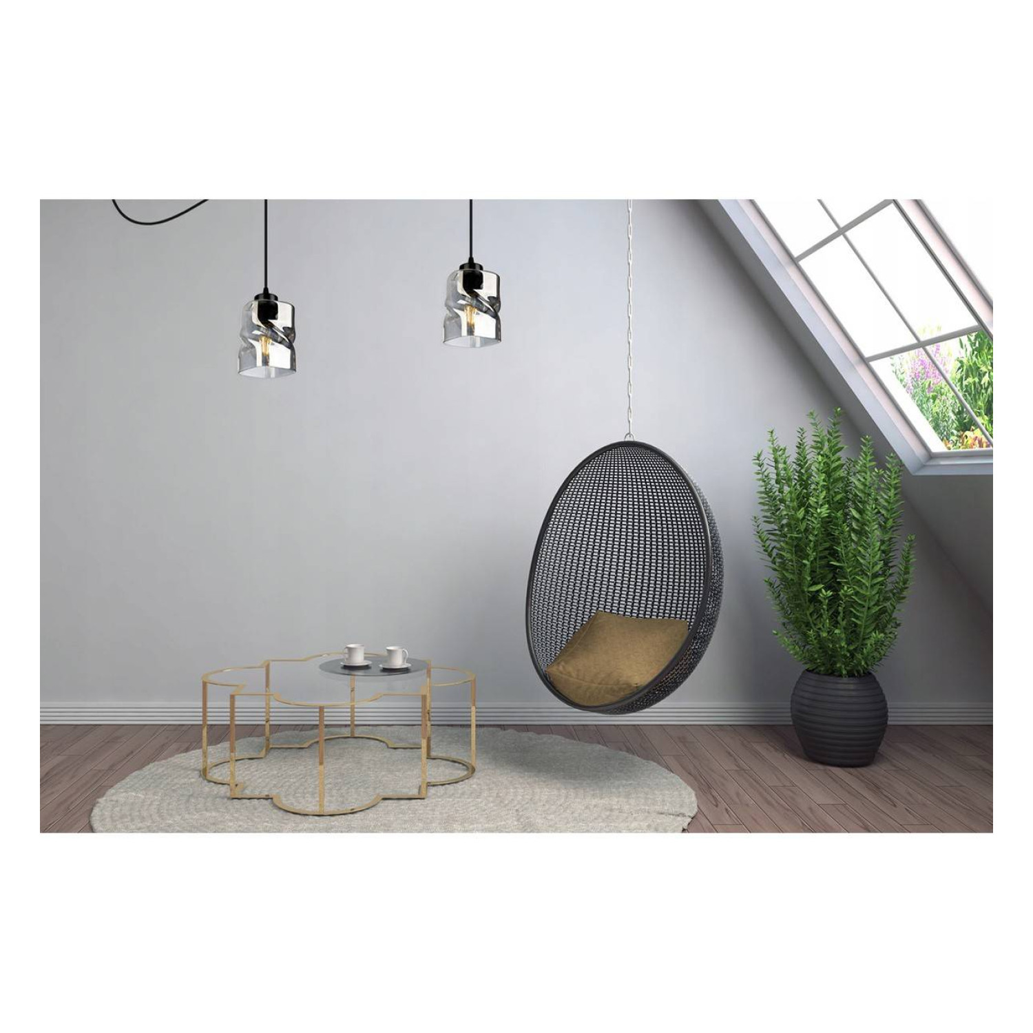 Modern pendant luminaire with glass shade SPIDER NIKI 2195/1 foto5