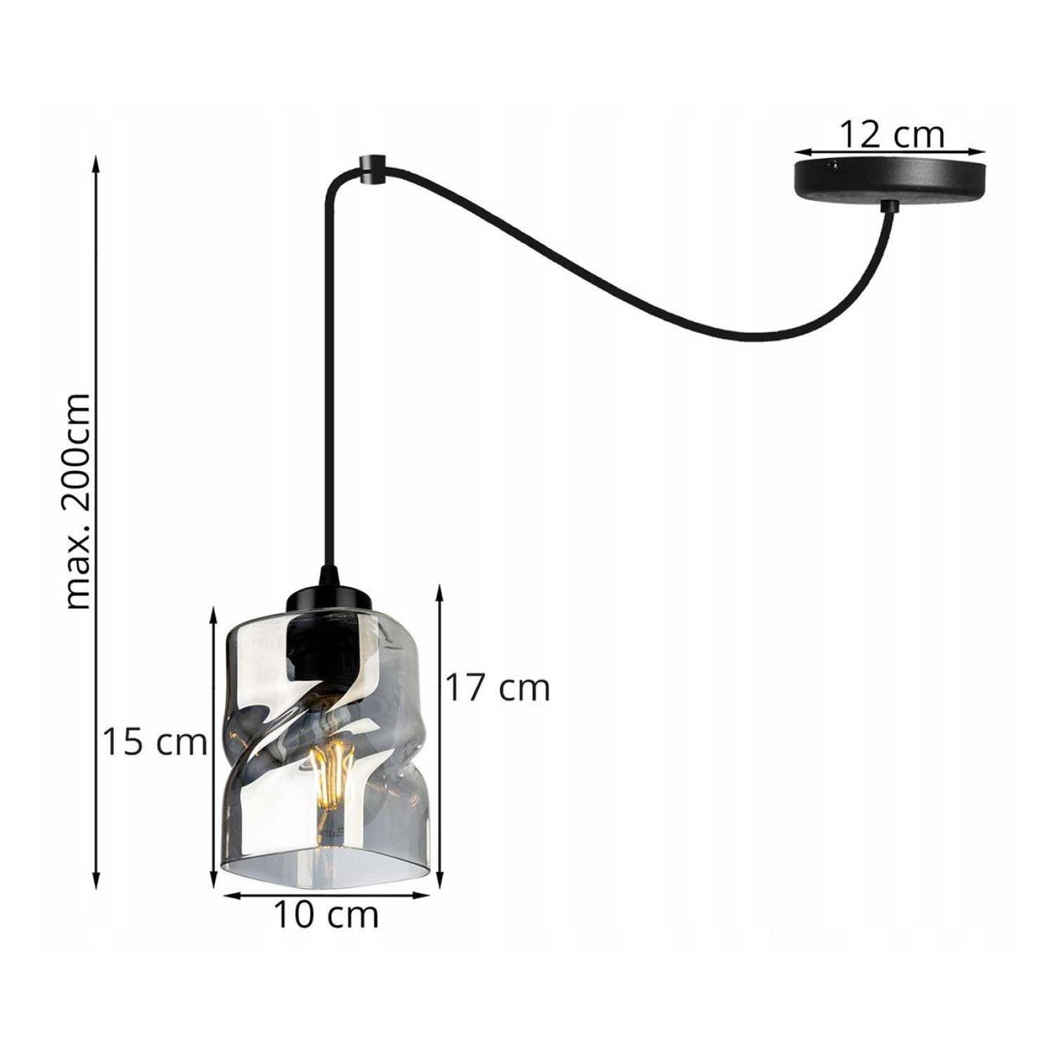 Modern pendant luminaire with glass shade SPIDER NIKI 2195/1 foto4