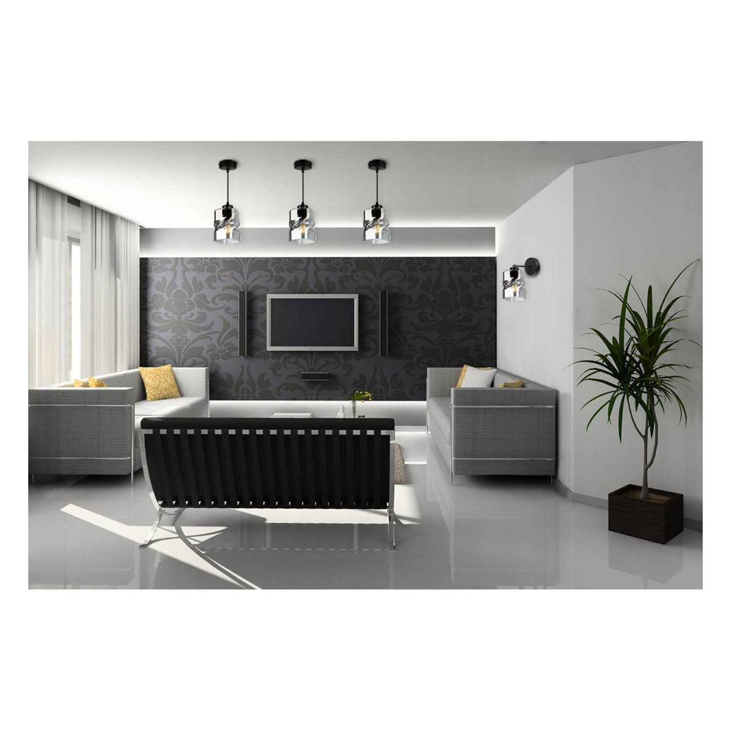 Moderní závěsné svítidlo se skleněným stínidlem NIKI 2195/1 foto4