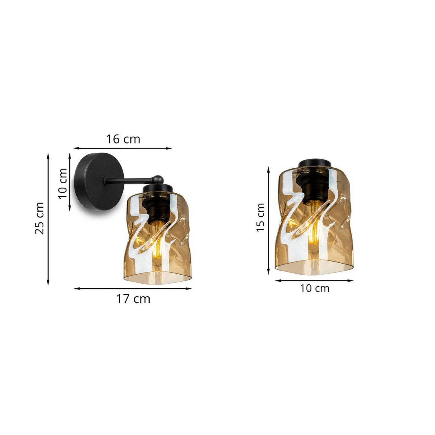 Wall lamp in Art-Deco style with glass shade NIKI 2196/K foto4