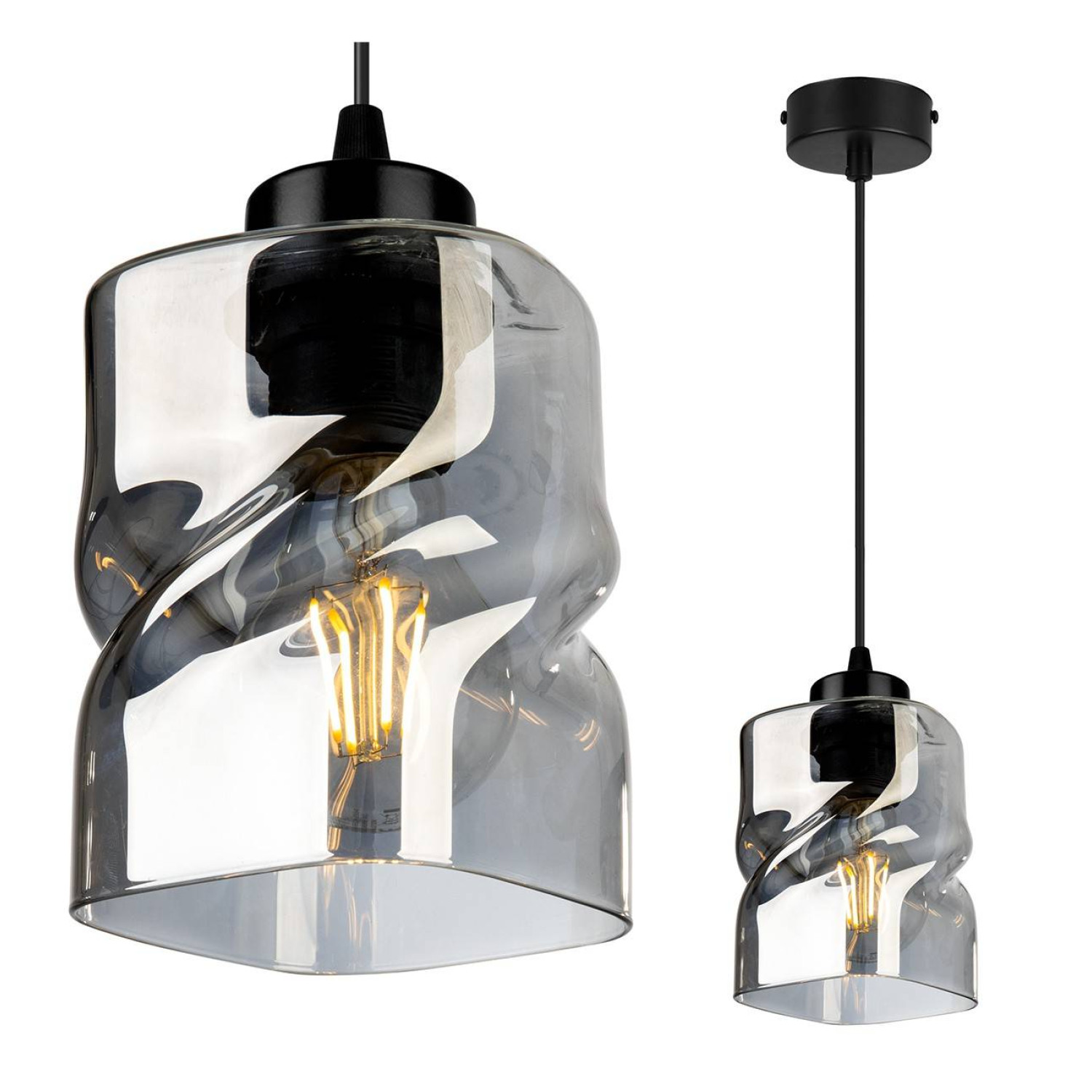 Moderní závěsné svítidlo se skleněným stínidlem NIKI 2195/1 foto2