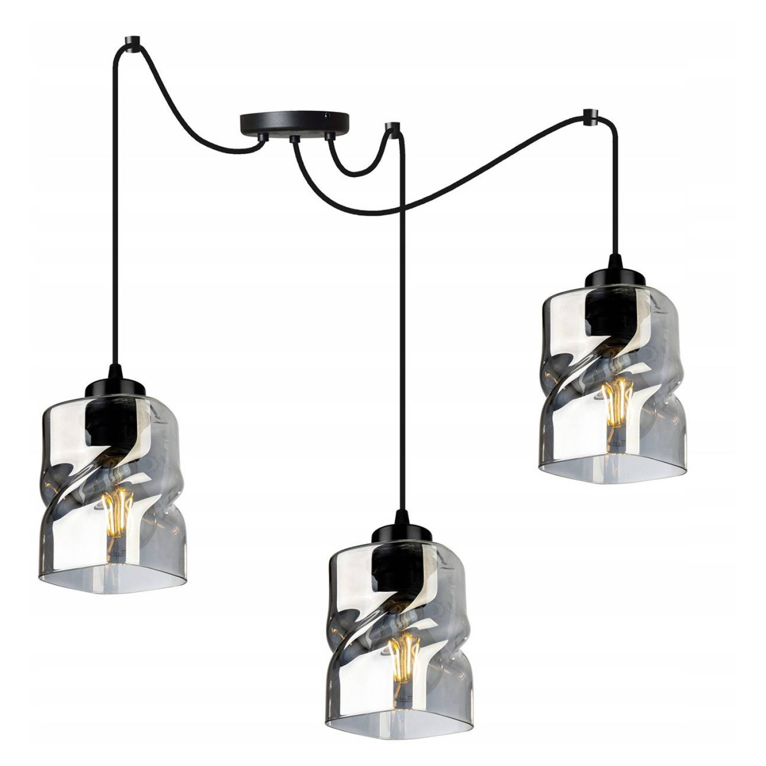 Závěsná lampa, nastavitelná, moderní se skleněnými stínidly SPIDER NIKI 2195/3