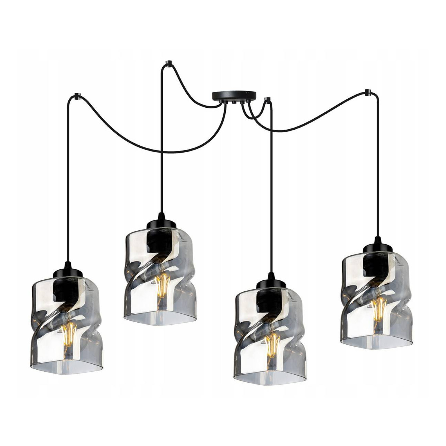 Závěsné svítidlo nastavitelné s jedinečnými skleněnými stínidly SPIDER NIKI 2195/4