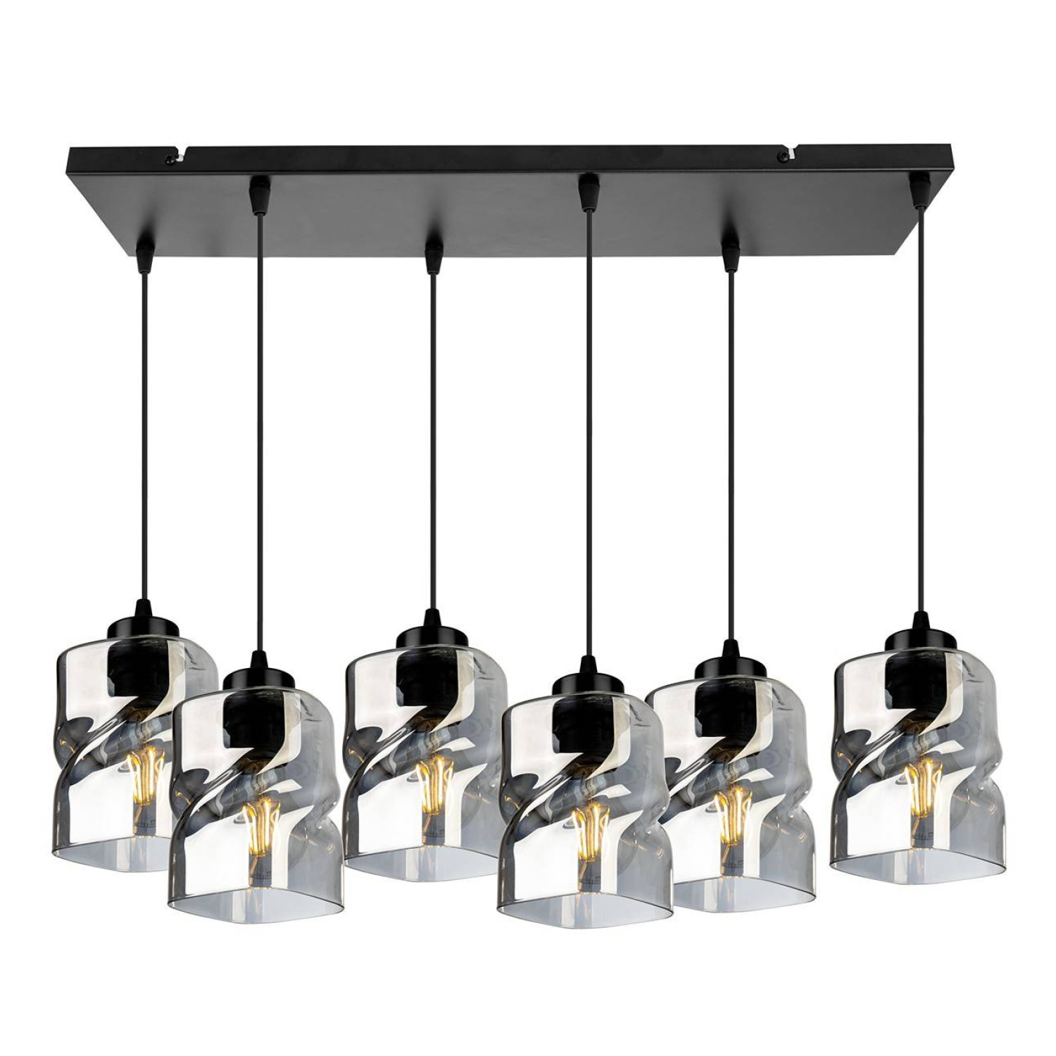 Moderní závěsné svítidlo se šesti skleněnými stínidly NIKI 2195/6 foto2