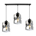 Modern pendant lamp with glass shades in graphite color NIKI 2195/3 foto4