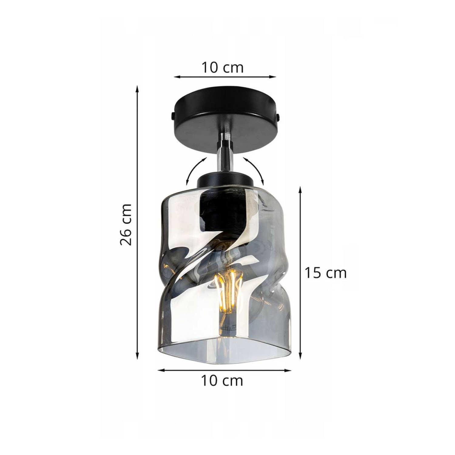 Stropní svítidlo s avantgardním skleněným stínidlem NIKI 2195/KP foto4