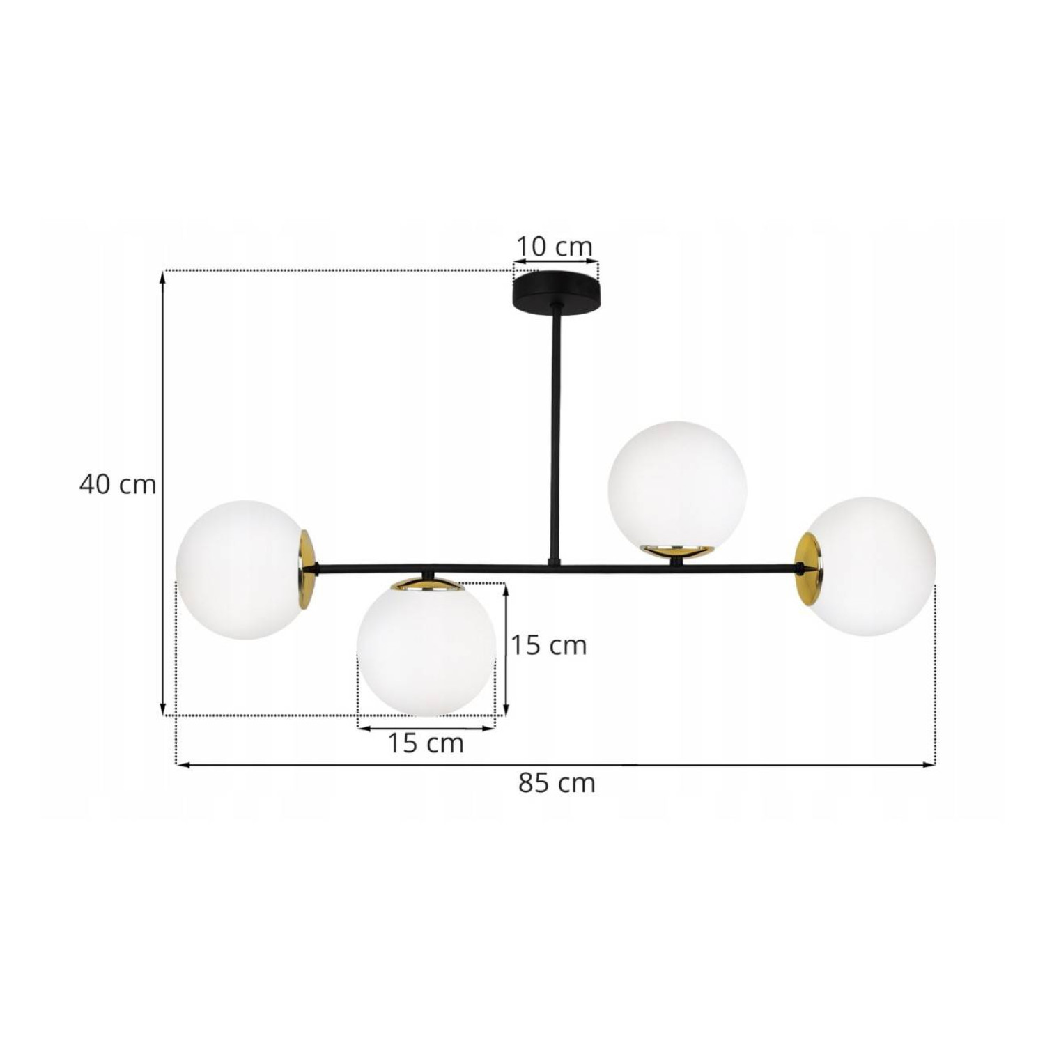 Lustr na tyči s mléčně skleněnými kuličkami PALERMO 2390/4 foto3