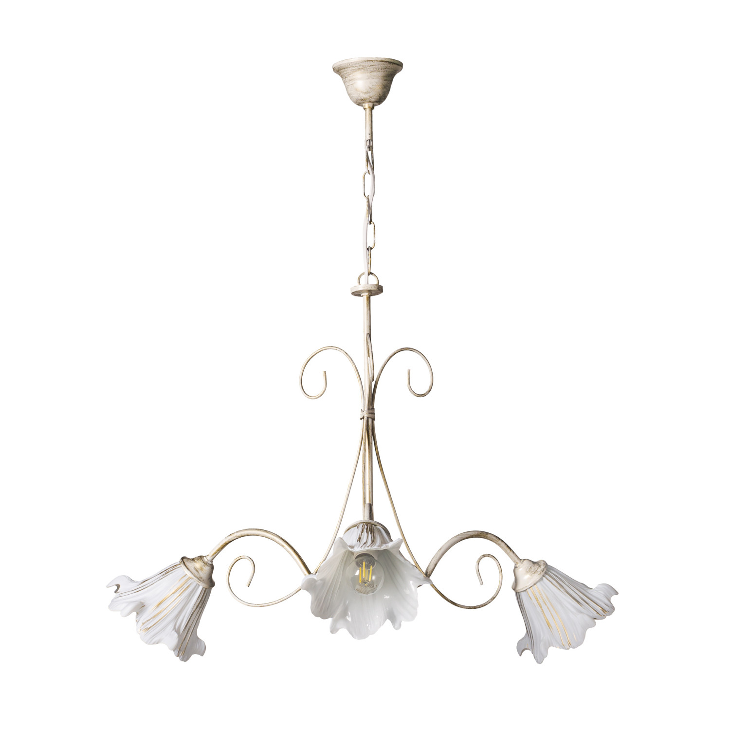 Hanging chandelier on a chain 4133 "TOSKANA" in beige color foto3