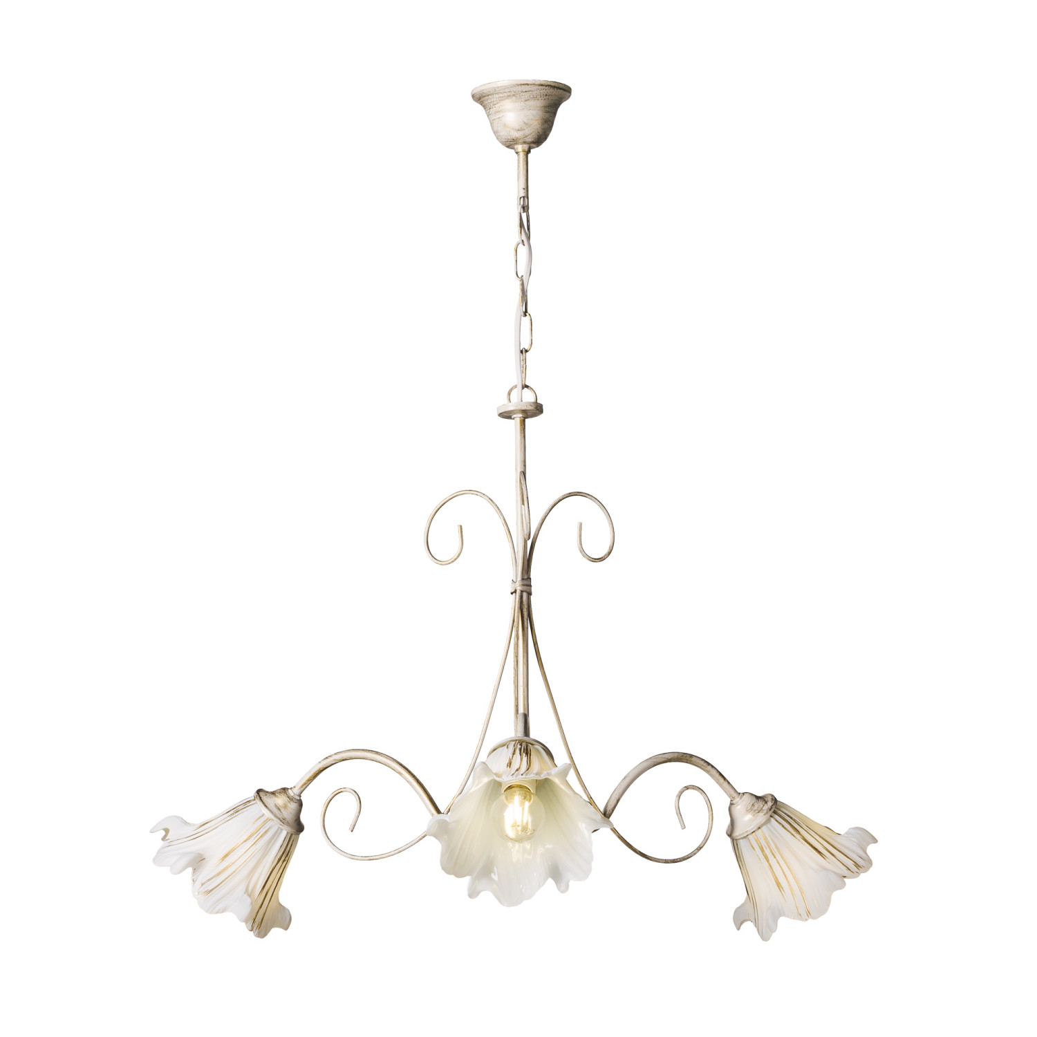 Hanging chandelier on a chain 4133 "TOSKANA" in beige color