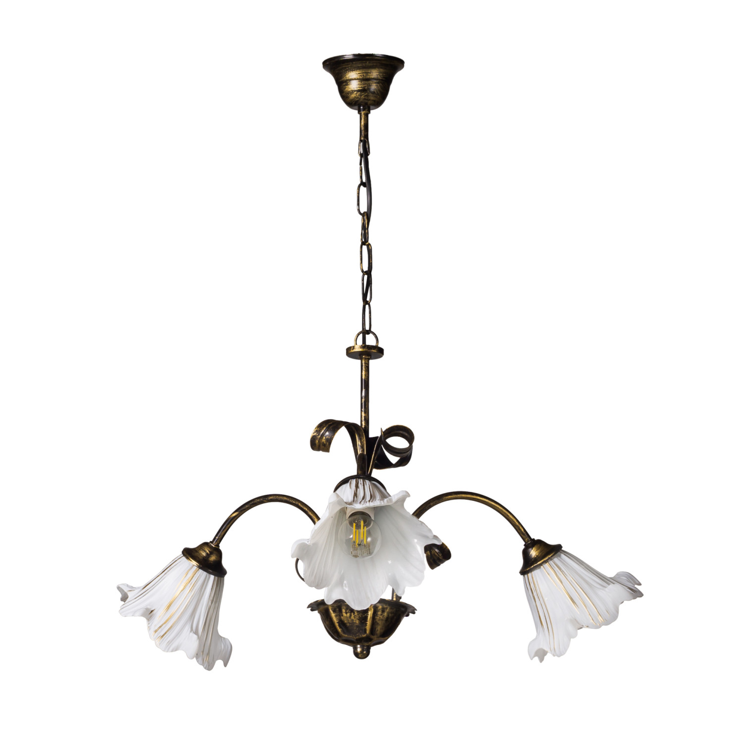 Pendant luminaire on chain 4133 "TOSKANA" in brown color foto2
