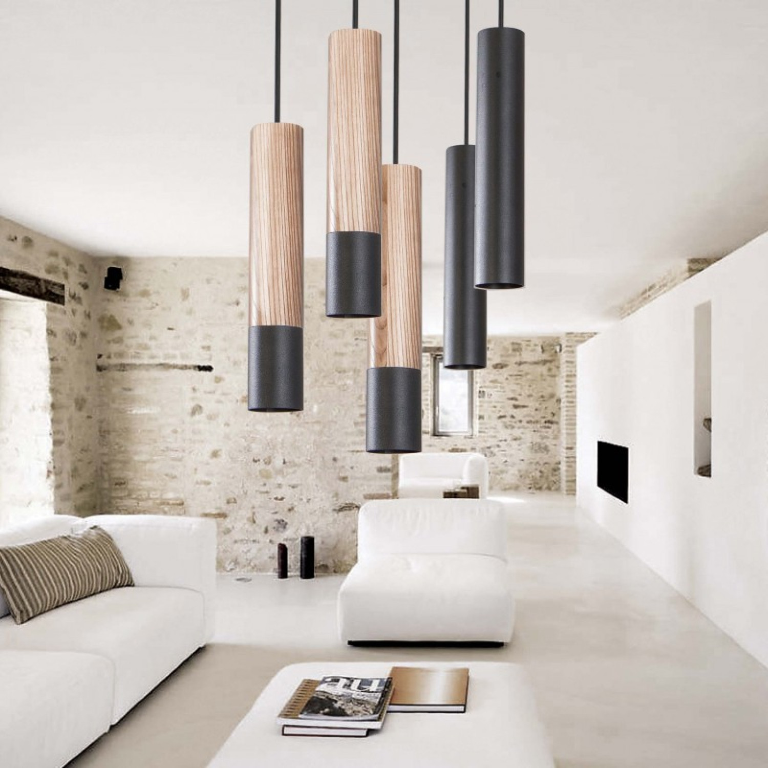 Pendant luminaire 40555 "GLAZE WOOD" foto4